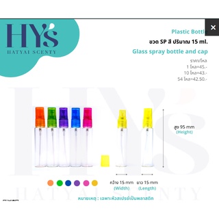 ขวดกลมใส ฝาสเปรย์ PT ปริมาณ 15 ml