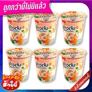 มาม่าคัพ ข้าวต้ม รสกุ้งกระเทียม 40 กรัม x 6 ถ้วย Mama Rice Soup Shrimp Garlic 40 g x 6 cup