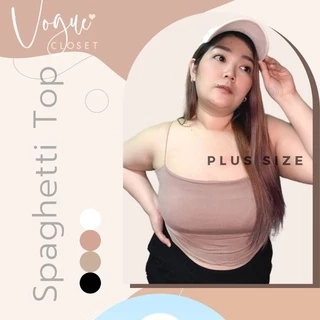 💕PP♡CLOSET💕🔥New🔥เสื้อสายเดี่ยวสปาเก็ตตี้สาวอวบ XL-3XL (Plussize) ผ้าสองชั้นเนื้อผ้าเรย่อน