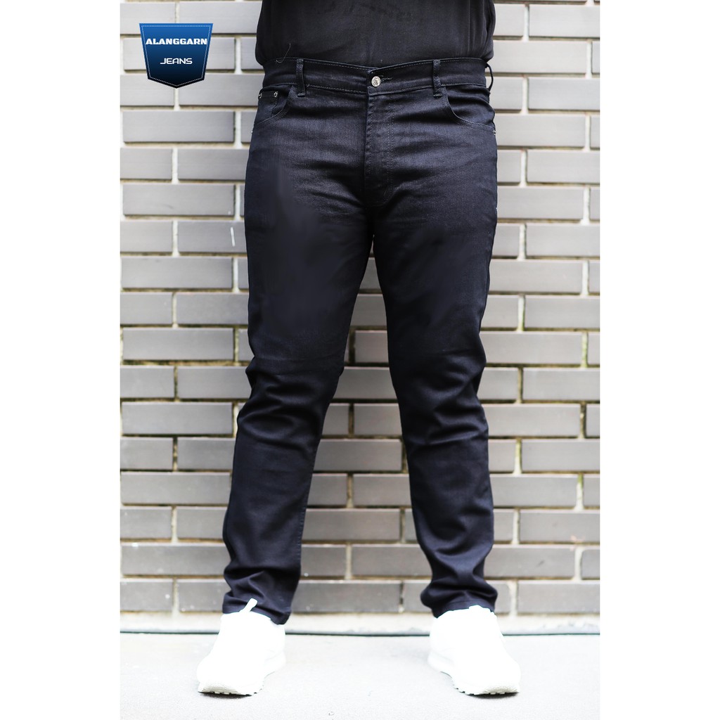 กางเกงยีนส์ชายอ้วน กางเกงยีนส์ชาย กางเกงขาเดฟ 507 JUMBO SIZE28 -44 สีซุปเปอร์แบล๊ค-ผ้ายีนส์ยืด ทรงเดฟ (เป้าซิป)