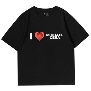 เสื้อยืดพิมพ์ลายแฟชั่น เสื้อยืด ผ้าฝ้าย พิมพ์ลาย I Heart Michael Cera Juno Superbad Jesse Eisenberg Meme Film แฟชั่นฤดูร