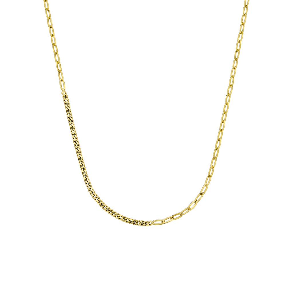 Mizuchol - สร้อยเงินแท้ชุบทองคำแท้ Golden Line Stackable Necklace (New)