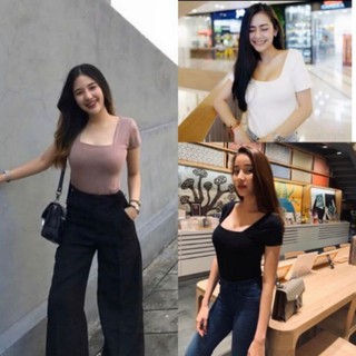 เสื้อยืดคอเหลี่ยมผ้าเรยอน