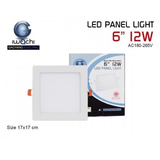 IWACHI โคมฝังฝ้า LED 6นิ้ว 12W ทรงสี่เหลี่ยม Panel Light