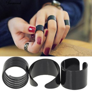 💍ชุดเครื่องประดับ 3 ชิ้นชุดทับทิมดำด้านบนวง Knuckle Band Midi Rings