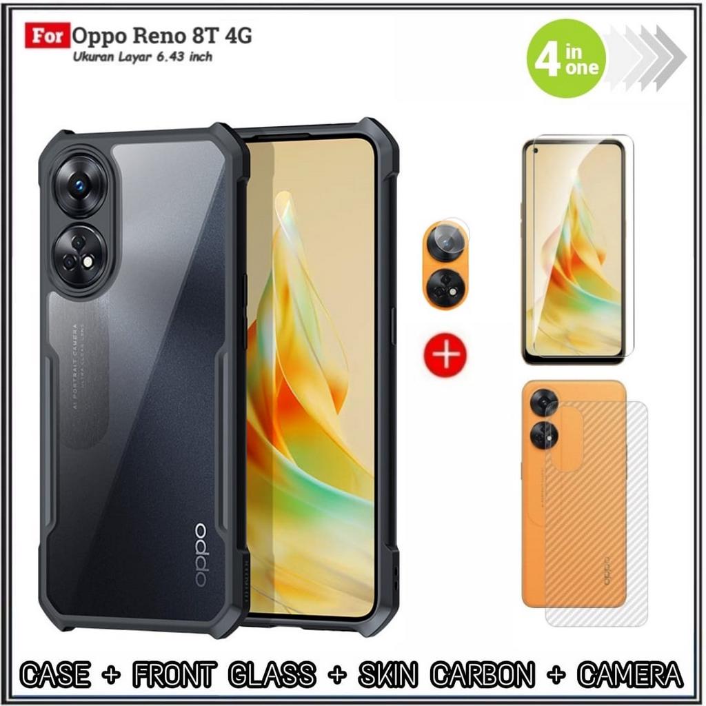 4in1 Case Package Oppo Reno 8T 4G SoftCasing Cover + กระจกนิรภัย Mondi Store