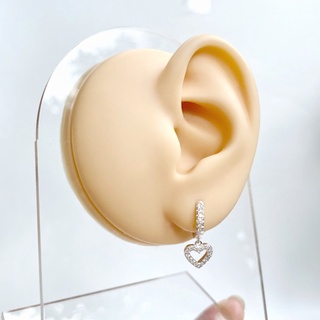 (myjew.k) ตุ้มหู ต่างหูเงินแท้ รุ่น LANA HEART HOOP