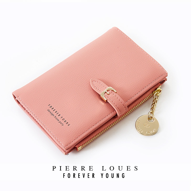 821-42 กระเป๋าสตางค์ใบกลาง Pierre loues（Forever Young） กระเป๋าสตางค์ผู้ญิง สตางค์ใบสั้นสำหรับผู้หญิงสวยหรู