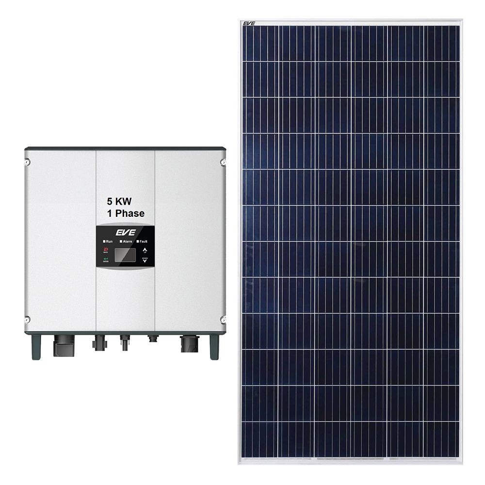 แผงโซล่าเซลล์ ชุดโซล่ารูฟท็อป ขนาด 5KW 1เฟส ระบบโซล่าเซลล์ งานระบบไฟฟ้า SOLAR FOORTOP 5KW 1-PHASE