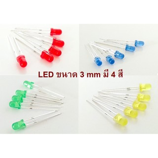 หลอด LED ขนาด 3 mm (1 ชุด = 5 หลอด)