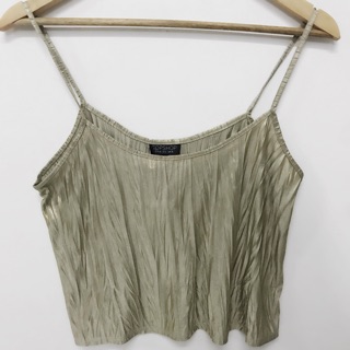 New✨Gold Pleated สายเดี่ยวTopshop แท้