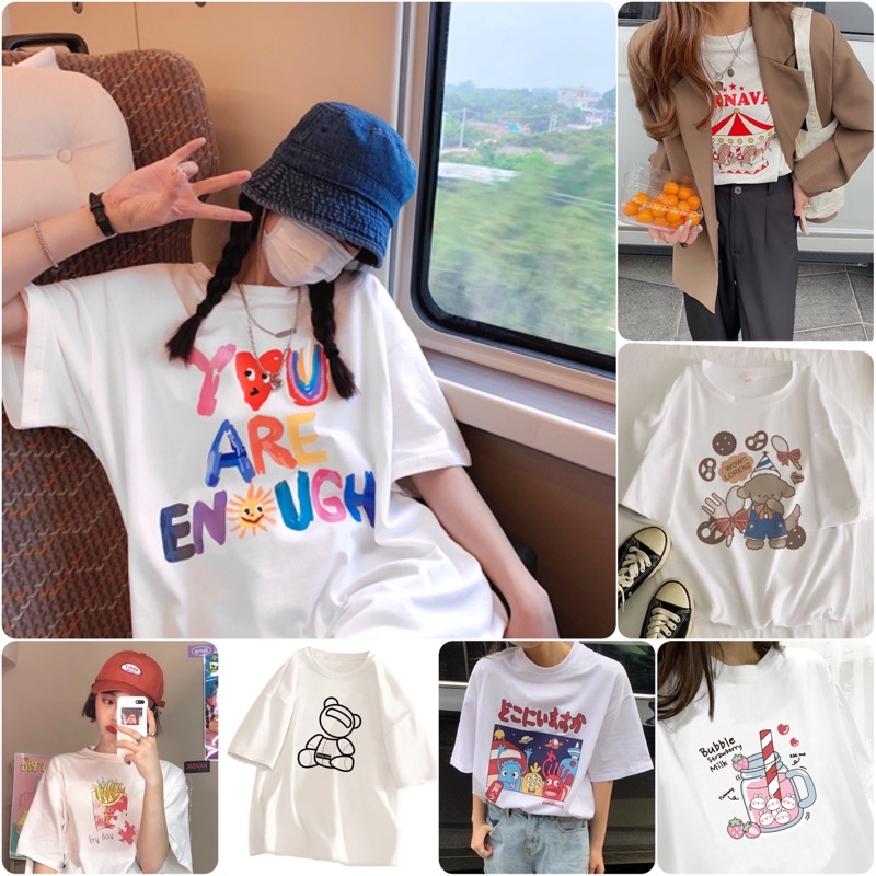 มาใหม่จ้า Seoul.Fluffy เสื้อยืดโอเวอร์ไซส์ รวมลายการ์ตูน น่ารัก สุด cute สกรีนลายคมชัด ผ้านิ่ม ใส่สบาย
