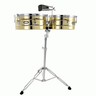 CMC กลองทิมบาเล่ 14"-15" Timbales 14"-15" สี Brass Free ขาตั้ง + คาวเบล + ไม้ตี