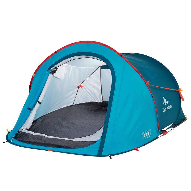 เต็นท์ตั้งแคมป์สำหรับ 2 คนรุ่น 2 Seconds สีฟ้า 2 Seconds Pop Up Tent - 2 Man Automatic Easy Instant 