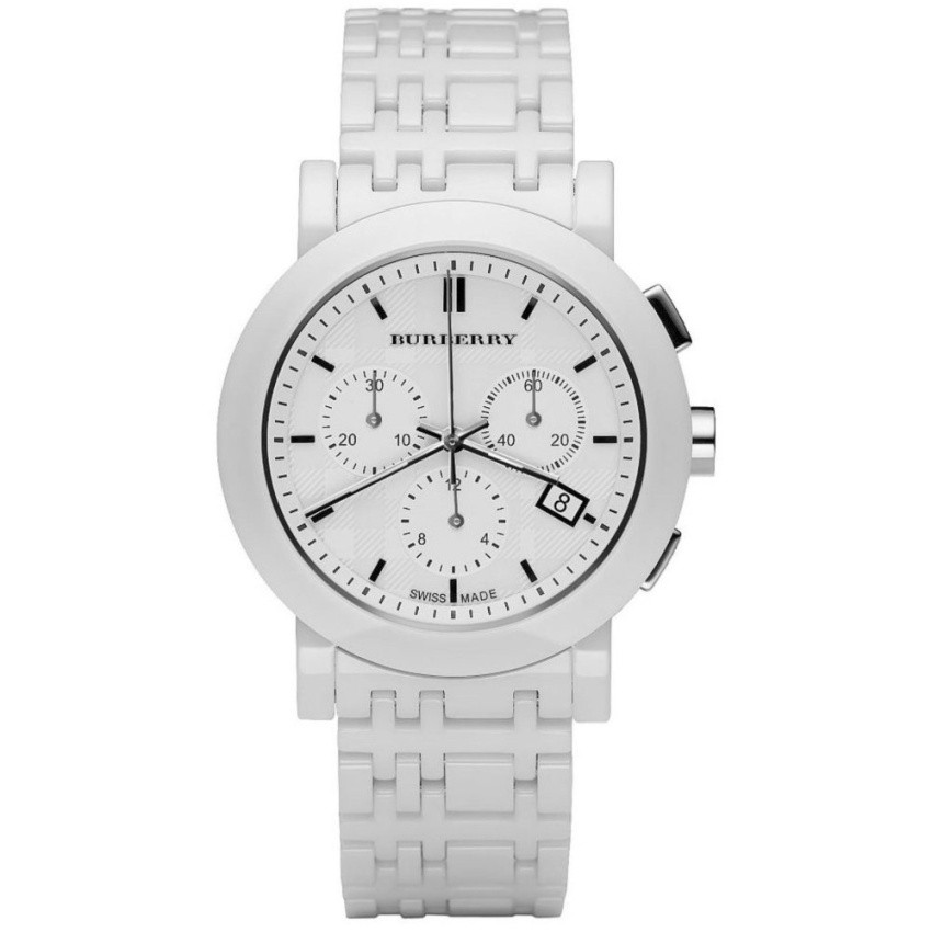 Burberry Women's BU1770 Ceramic White Chronograph Dial Watch