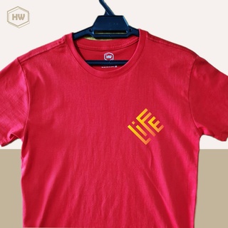 เสื้อยืดผ้าฝ้ายพิมพ์ลายแฟชั่น HW Apparel LIFE Graphic T Shirt For Men - Short Sleeve Crew Neck ( Size : XS - XXL ) T-583