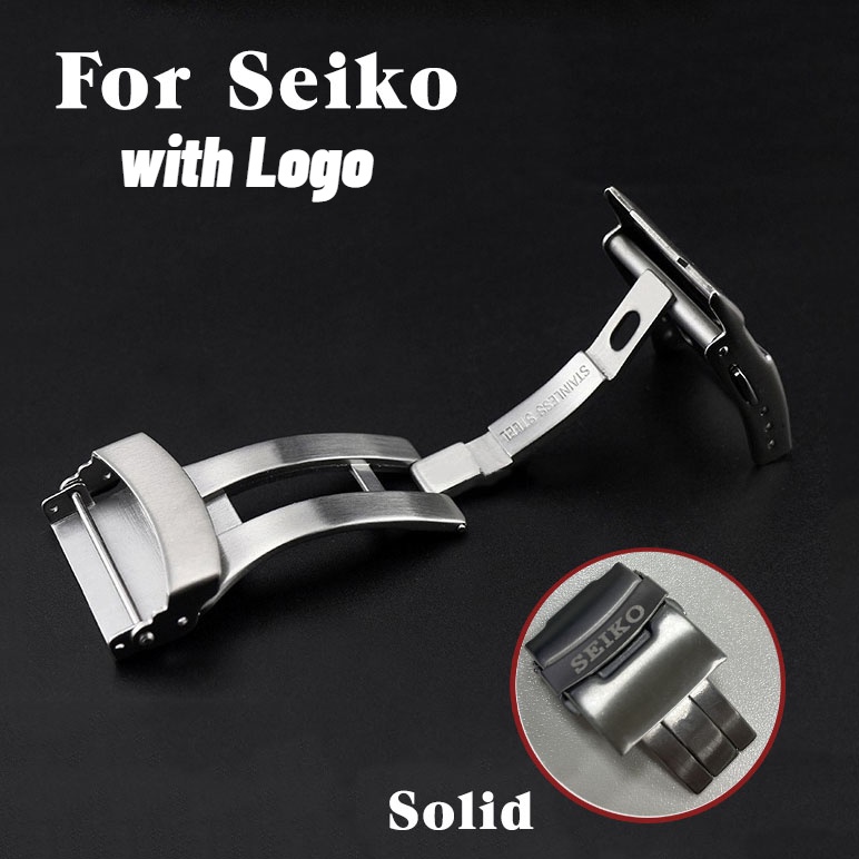 หัวเข็มขัดนาฬิกาข้อมือ สเตนเลส 304 แบบพับได้ 18 มม. 20 มม. 22 มม. 24 มม. สําหรับ Seiko