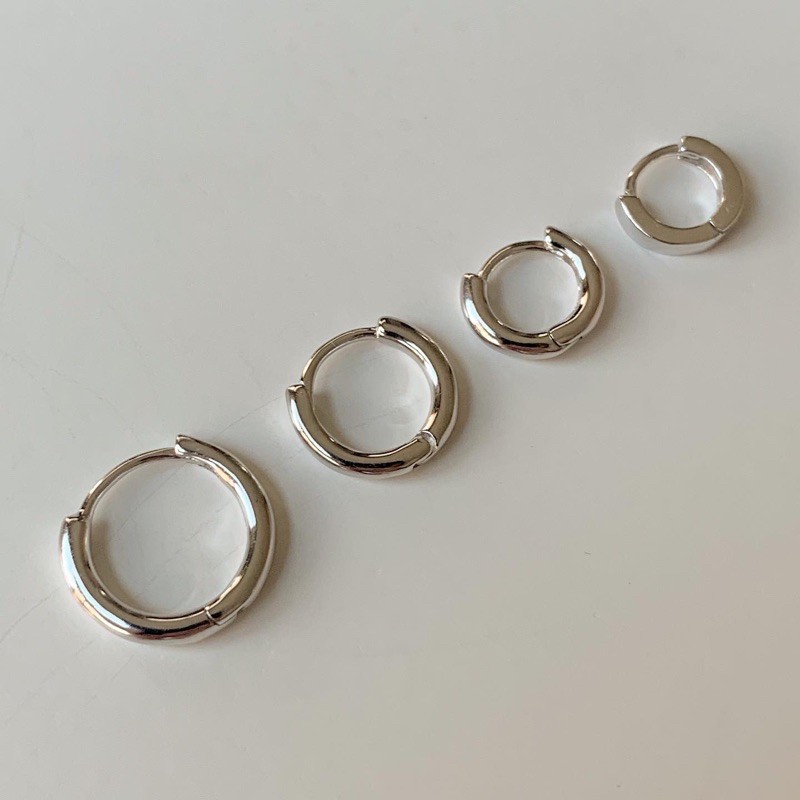 A.piece  [all silver 925] ต่างหูเงินแท้ Basic one-touch earrings รูปที่ 7