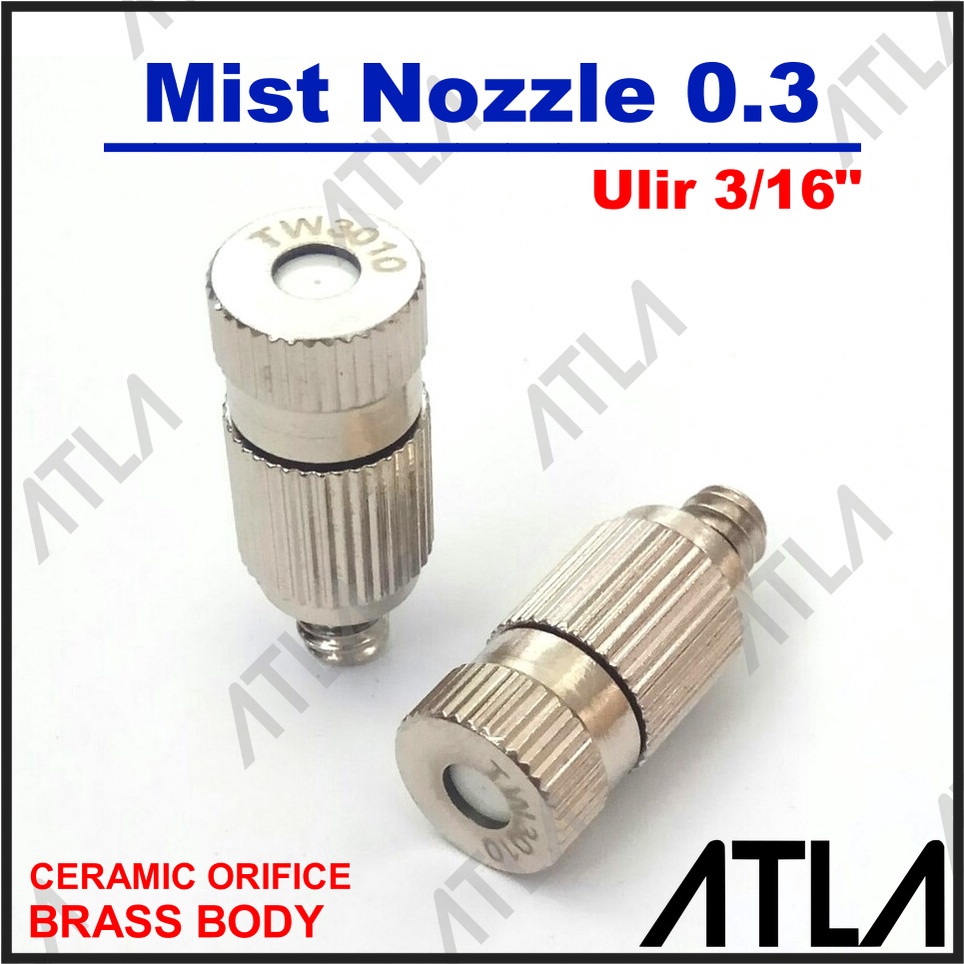 หัวฉีดหมอกทองเหลือง 0.3 เกลียว Aeroponic Fogger IF013