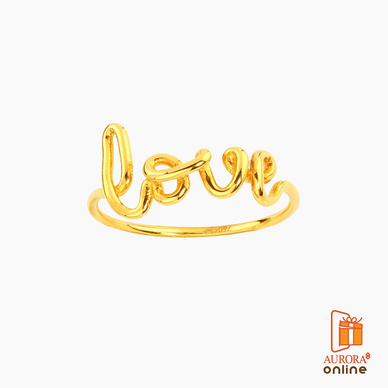 AURORA แหวนแฟชั่น Love ทองแท้ 75 % * ของแท้*