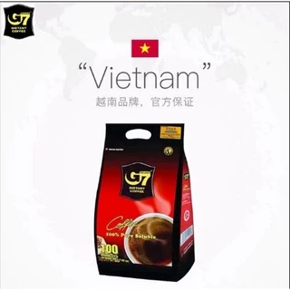 G7 กาแฟดำ ขนาด 2 กรัม (จำนวน 100 ซองต่อถุง) Black Coffee 100% Pure Black (หมดอายุ 01/28) แท้เวียดนาม ดั้งเดิม หอม เข้ม