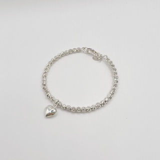 Marbella.bkk กำไลข้อมือ สร้อยข้อมือ เงินแท้ 925  ลูกปัด บีท หัวใจ Bead Bracelet รุ่น Heart