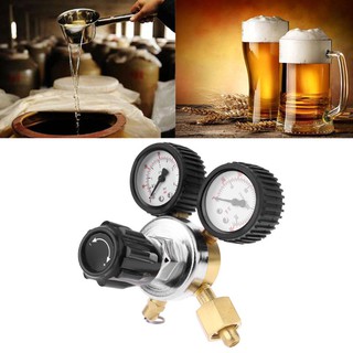 co2 regulator keg beer regulator พร้อมวาล์วสําหรับแก๊ส 0-3000 psi (dual gage) คาร์บอนไดออกไซด์