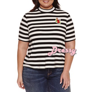 Ashley Nell Tipton for Boutique  Short Sleeve Mock Neck T-Shirt