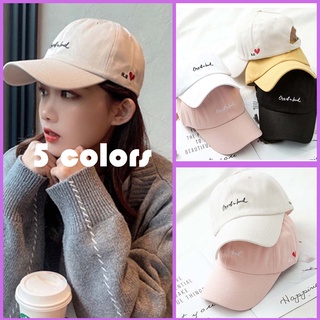 900Shop📌หมวกแก๊ป แต่งปักรูปหัวใจ สีพื้น 5 สี