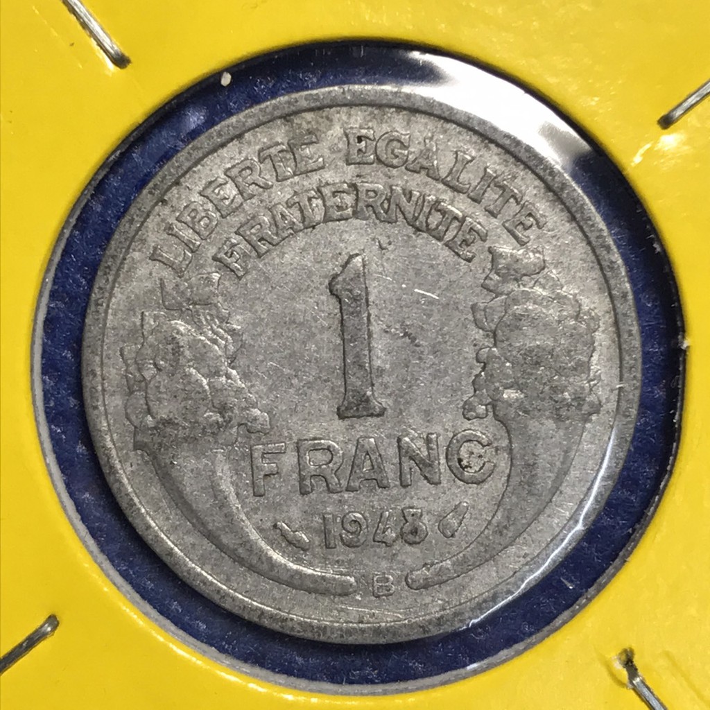 เหรียญเก่า#14370  ปี1948 ฝรั่งเศส 1ฟรัง เหรียญต่างประเทศ หายาก น่าสะสม
