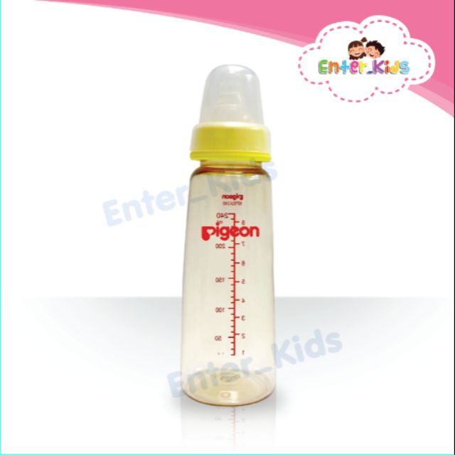 Pigeon ขวดนมสีชา คอแคบ (1ขวด)