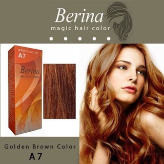 ครีมย้อมผม เบอรีน่า A7 สีน้ำตาลทอง