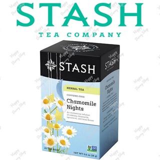 ชาสมุนไพรไม่มีคาเฟอีน STASH Chamomile Nights Herbal Tea ชาคาโมมายล์ดอกบัว 1 กล่อง 20 ซอง🍵 ชาอเมริการสแปลกใหม่✈