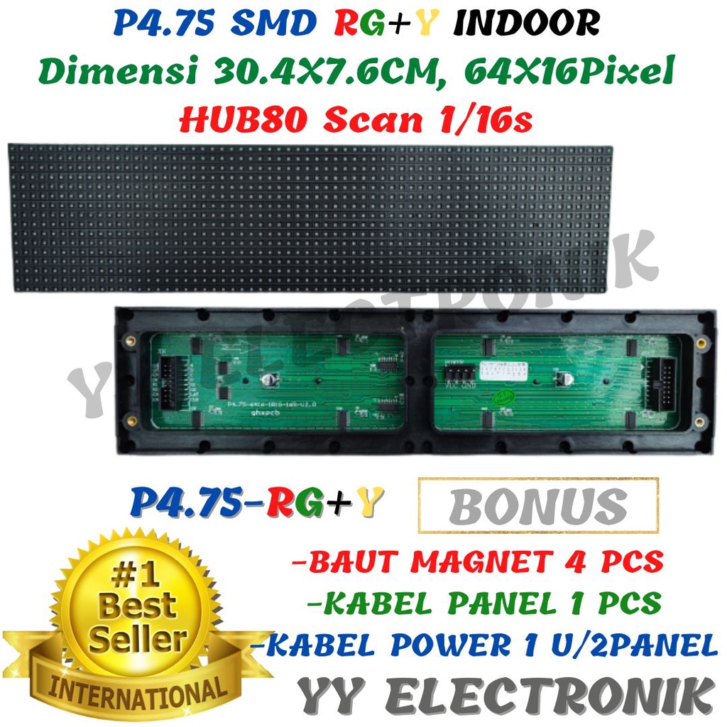 LED PANEL P4.75 SMD Indoor RG+Y 3 สี 16x64