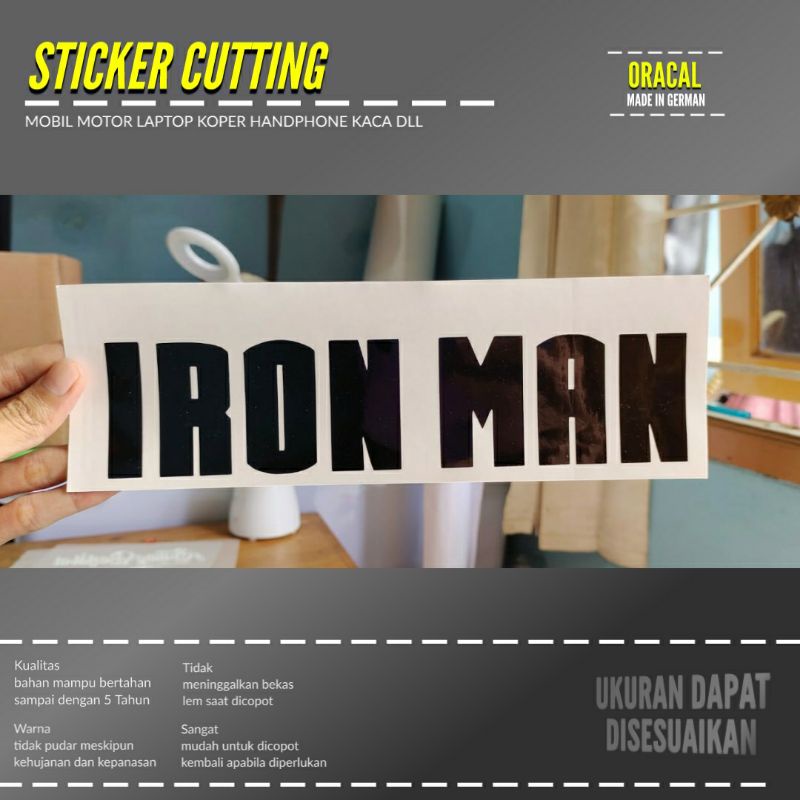 สติ๊กเกอร์ IRON MAN สติ๊กเกอร์ตัดแบบกําหนดเอง โลโก้การซื้อขาย