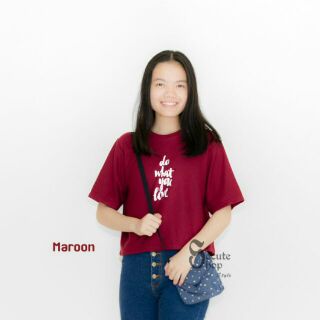 Do what you love POLO Crop (Maroon)