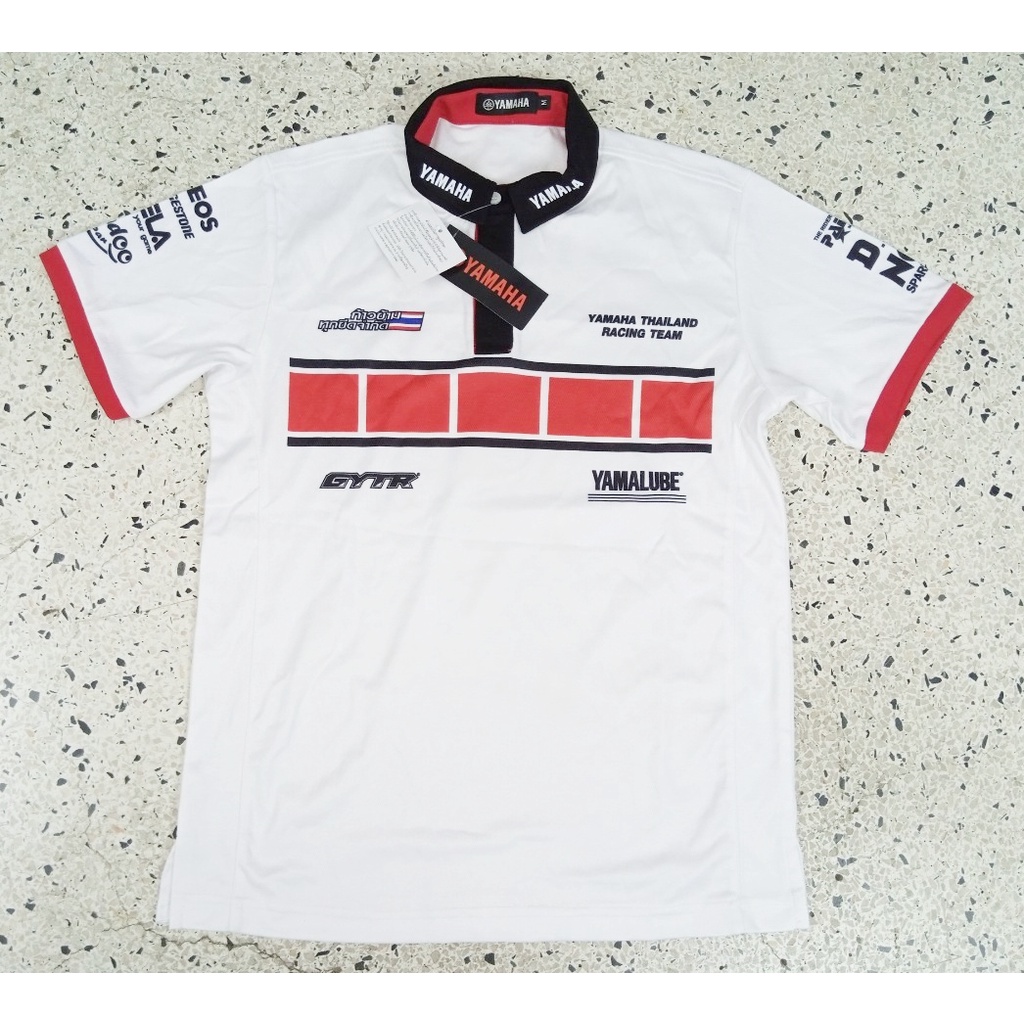 ของแท้ เสื้อโปโล MOTOR SPORT POLO Corporate YAMAHA ยามาฮ่า ของใหม่ ของแท้ศูนย์ KELA สีขาว