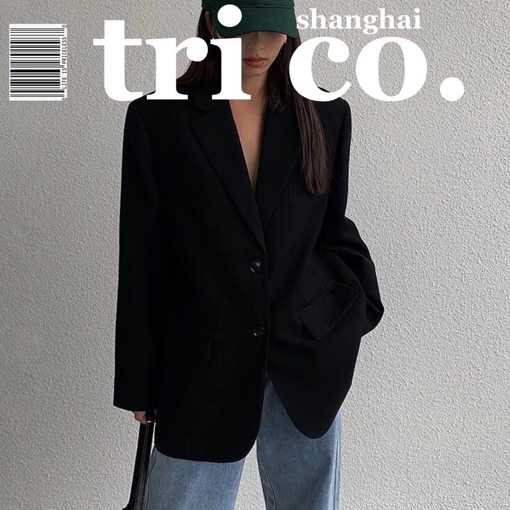 ชุดลําลอง, หลวม, สีดํา, เกาหลี, เหมาะสําหรับการทํางาน, แฟชั่นฤดูใบไม้ผลิและฤดูใบไม้ร่วงของผู้หญิง