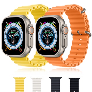 สายนาฬิกาข้อมือซิลิโคน สําหรับ Apple watch band 49 มม. 45 มม. 44 มม. 42 มม. 40 มม. 41 มม. 38 มม. iWatch Ultra series 8 7 6 se 5 3