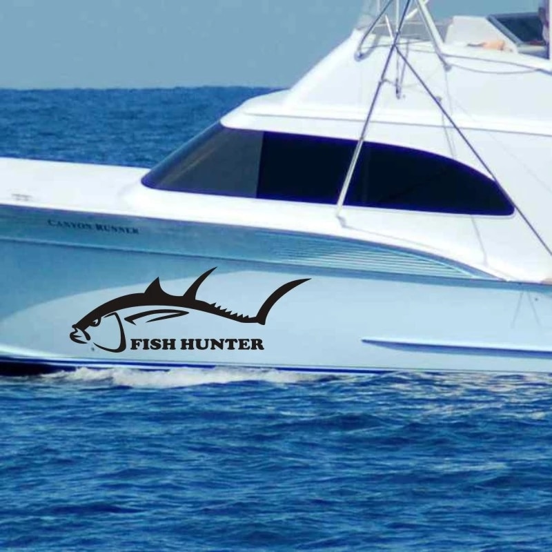 Fishing Hunter Decal Bucket Tackle Shop Fishhook สติกเกอร์ถังปลากล่องรถไวนิล Decals ราคา ถูกที่สุด ดีลบีเคเค