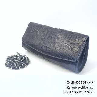 Prang Crocodile Leather Clutch / Cross Body Lady Bag กระเป๋าถือผู้หญิง คลัทช์ หนังจระเข้ C-LB-0025T-MK