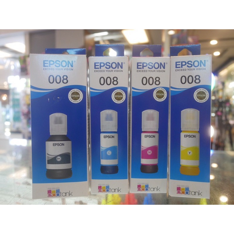 หมึกเบอร์ 008 (For Epson LL15160,L6550,L6570,L6580) Black/Cyan/Magenta/Yellow ink bottle (Pigment)