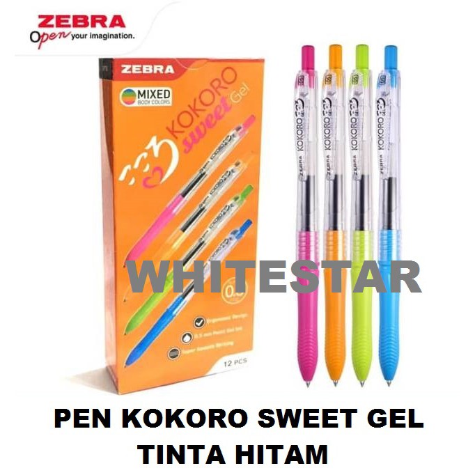 ปากกาเจลหวาน Zebra kokoro - หมึกดํา