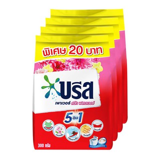 🔥แนะนำ!! บรีส เพาเวอร์ สวีทฟลาวเวอร์ ผงซักฟอก สูตรมาตรฐาน 300 กรัม x 4 ถุง Breeze Power Sweet Flower Regular Detergent 3