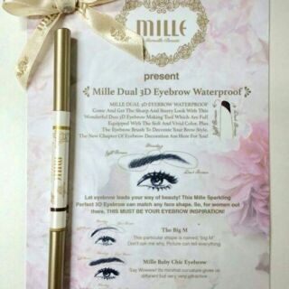 ดินสอเขียนคิ้ว Mille Celeb Dual 3D Eyebrow Waterproof