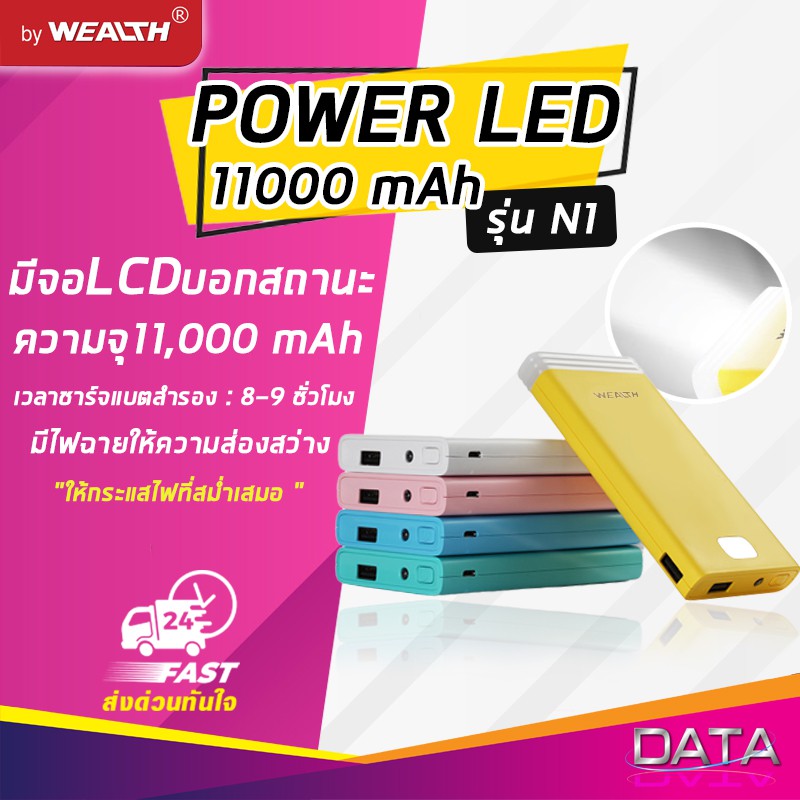 Number55 B88 แบตสำรอง มีไฟ LED 11000mAh รุ่น N1