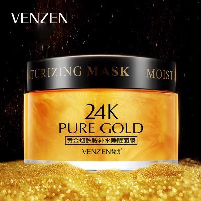 มาส์กหน้าทองคำ Venzen 24K Pure Gold Sleeping Mask 120g. ครีมมาส์กทองคำ 24k บำรุงผิวหน้าใส ชะลอริ้วรอยแห่งวัย