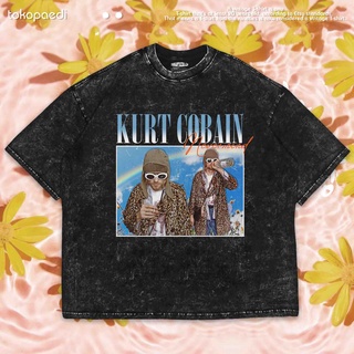 เสื้อยืดผ้าฝ้ายพิมพ์ลายขายดี Kurt COBAIN เสื้อยืด โอเวอร์ไซซ์ ซักได้ | เสื้อยืด ขนาดใหญ่ | เสื้อยืด พิมพ์ลายซักผ้า | หิน