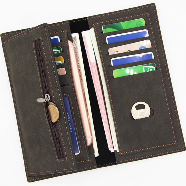 Dompet lelaki กระเป๋าสตางค์ใบยาวผู้ชาย Casual กระเป๋าสตางค์หนังบางบางบางกระเป๋าสําหรับนักศึกษาวิทยาลัยหนุ่มคลัทช์กระเป๋าเงิน