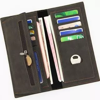 Dompet lelaki กระเป๋าสตางค์ใบยาวผู้ชาย Casual กระเป๋าสตางค์หนังบางบางบางกระเป๋าสําหรับนักศึกษาวิทยาลัยหนุ่มคลัทช์เงิน